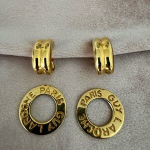 Guy Laroche Gold Classic Hoop Earrings